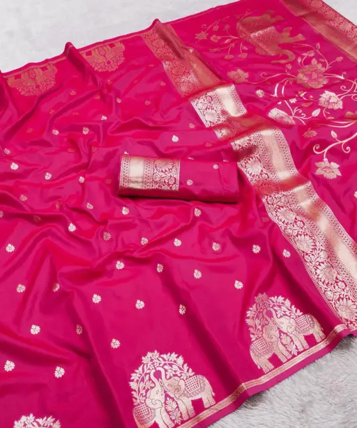 Mb 1209 Banarasi Silk Zari Motifs Saree Collection