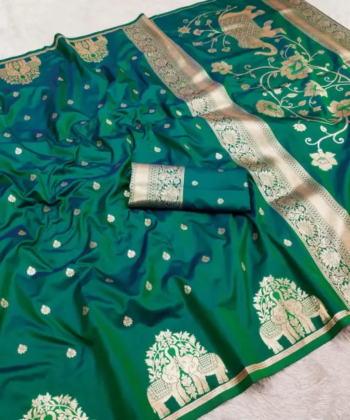 Mb 1209 Banarasi Silk Zari Motifs Saree Collection