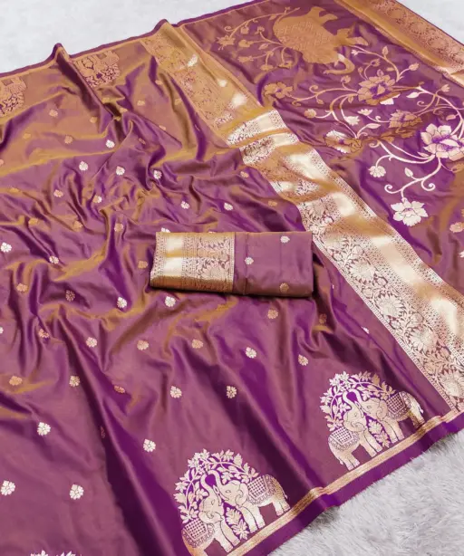 Mb 1209 Banarasi Silk Zari Motifs Saree Collection