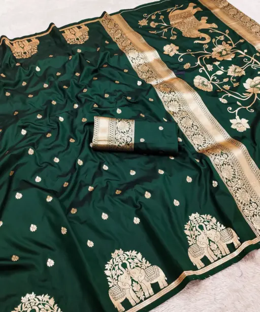 Mb 1209 Banarasi Silk Zari Motifs Saree Collection