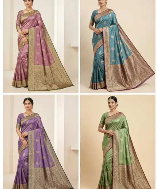 Mb 13 Satin Zari Motifs Festival Wear Saree Collection