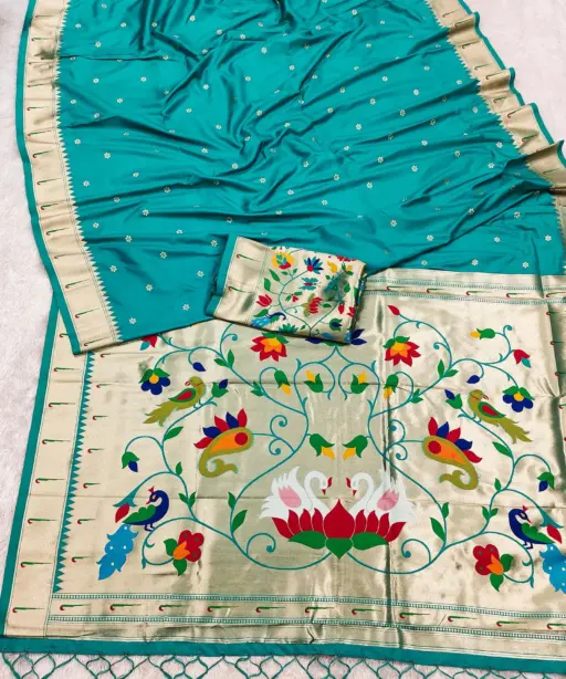 Mb 149 Paithani Silk Golden Zari Embellished Saree Collection