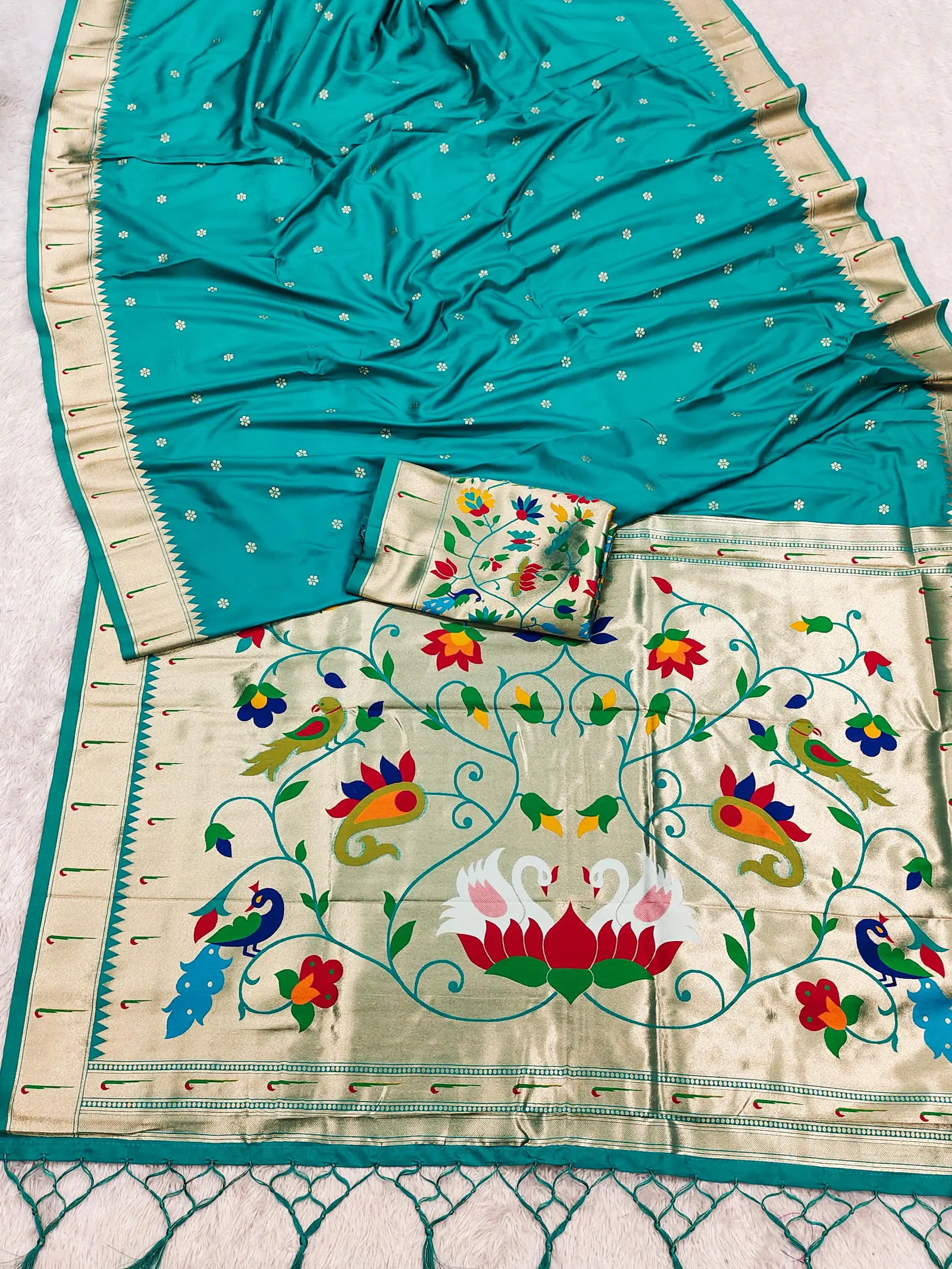 Mb 149 Paithani Silk Golden Zari Embellished Saree Collection