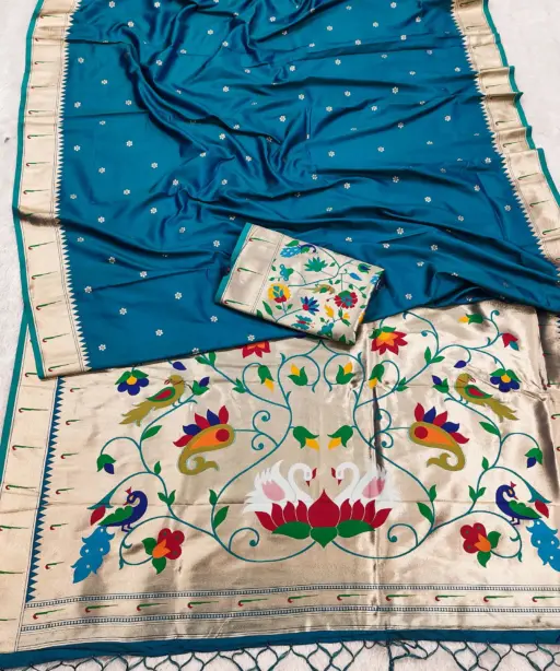 Mb 149 Paithani Silk Golden Zari Embellished Saree Collection