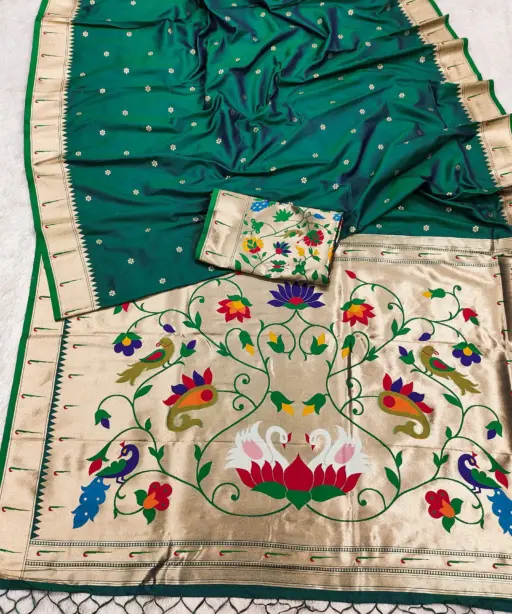 Mb 149 Paithani Silk Golden Zari Embellished Saree Collection