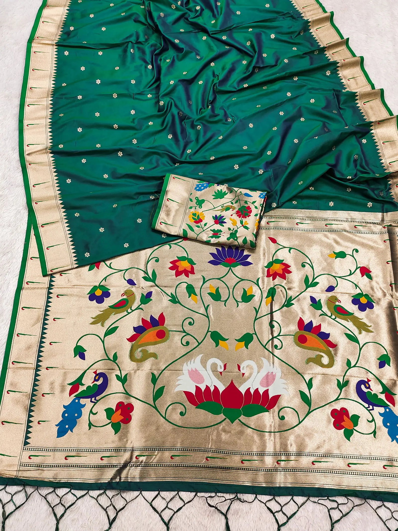 Mb 149 Paithani Silk Golden Zari Embellished Saree Collection