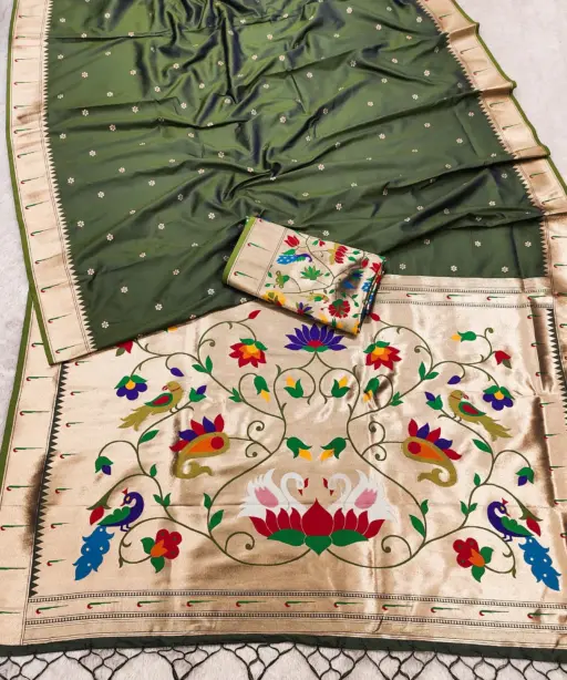 Mb 149 Paithani Silk Golden Zari Embellished Saree Collection