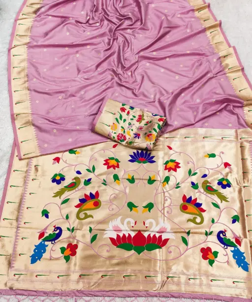 Mb 149 Paithani Silk Golden Zari Embellished Saree Collection