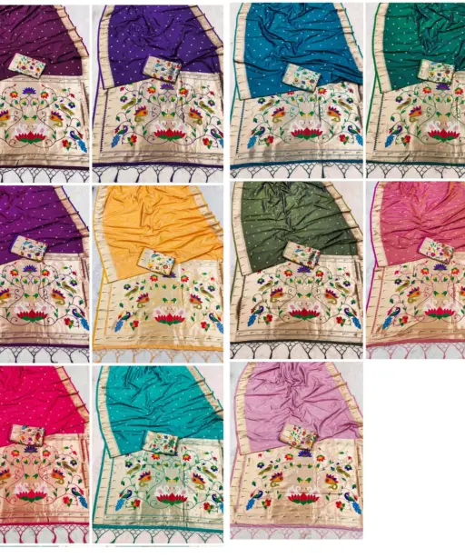 Mb 149 Paithani Silk Golden Zari Embellished Saree Collection