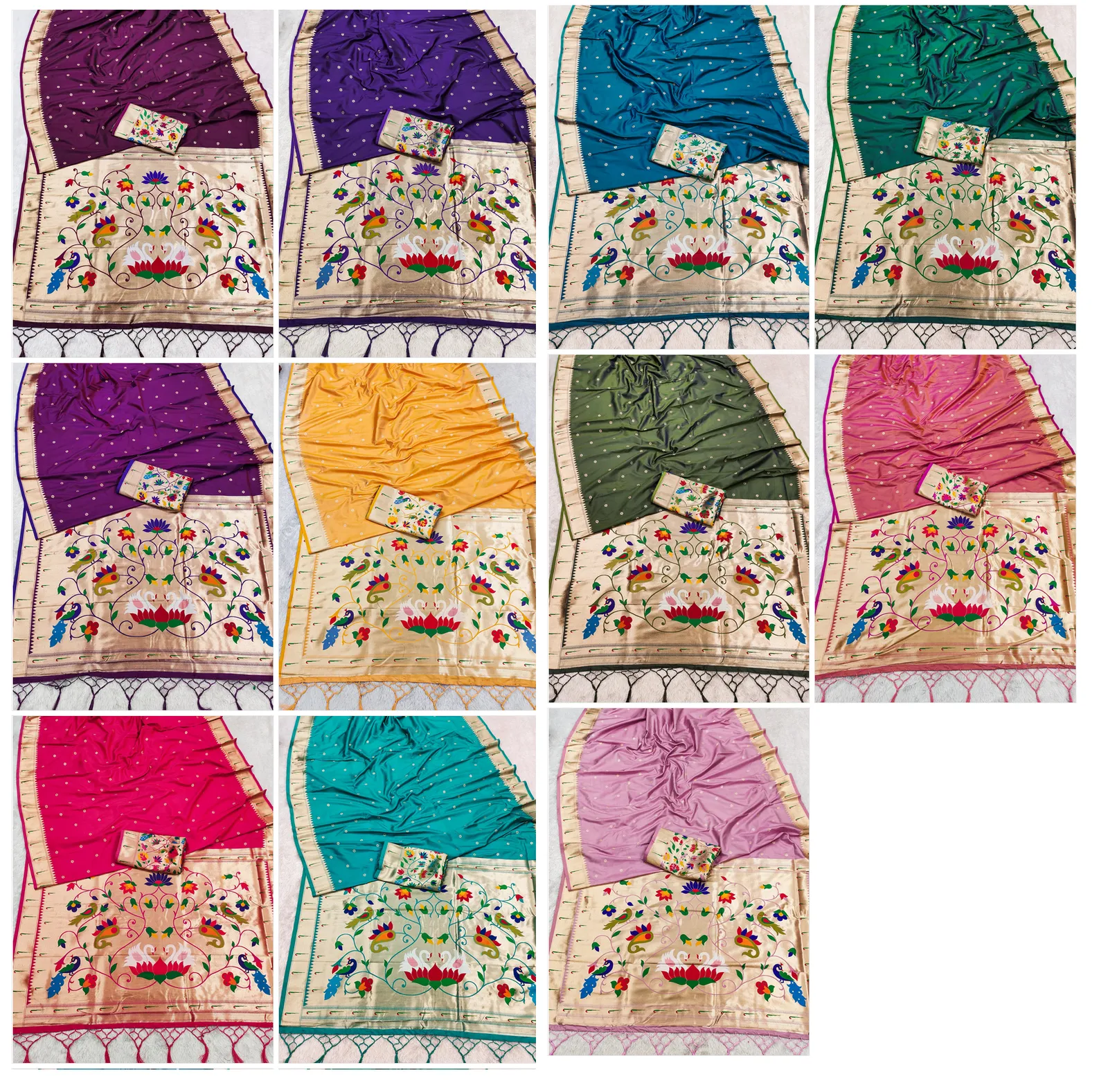 Mb 149 Paithani Silk Golden Zari Embellished Saree Collection