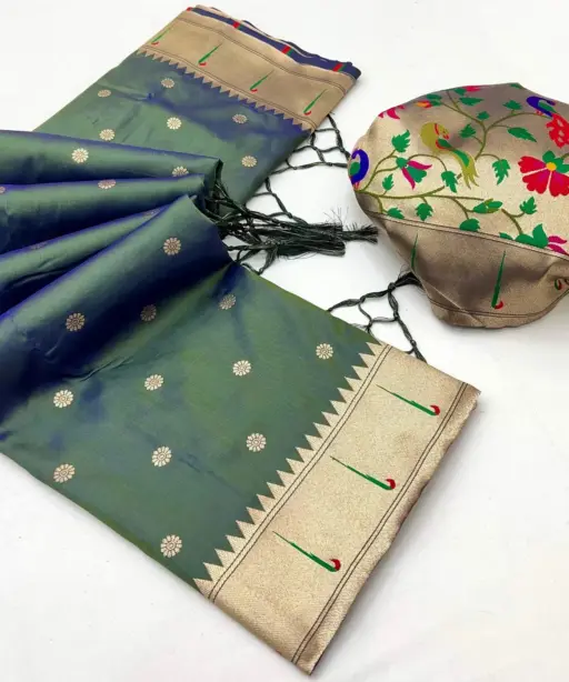 Mb 150 Paithani Silk Woven Work Traditional Saree Collection