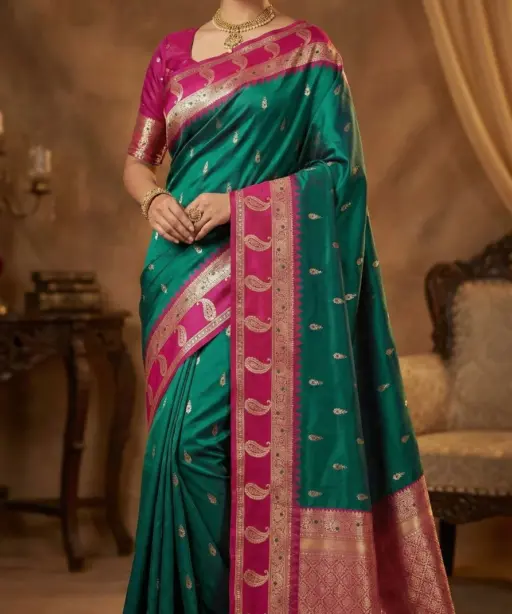 Mb 187 Premium Banarasi Silk Zari Butti Weaving Saree Collection