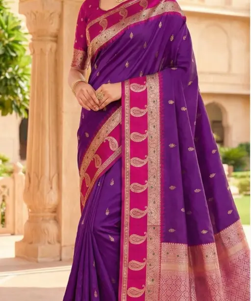 Mb 187 Premium Banarasi Silk Zari Butti Weaving Saree Collection
