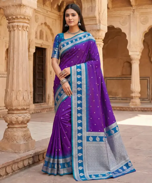Mb 188 Soft Banarasi Silk Zari Butti Weaving Saree Collection