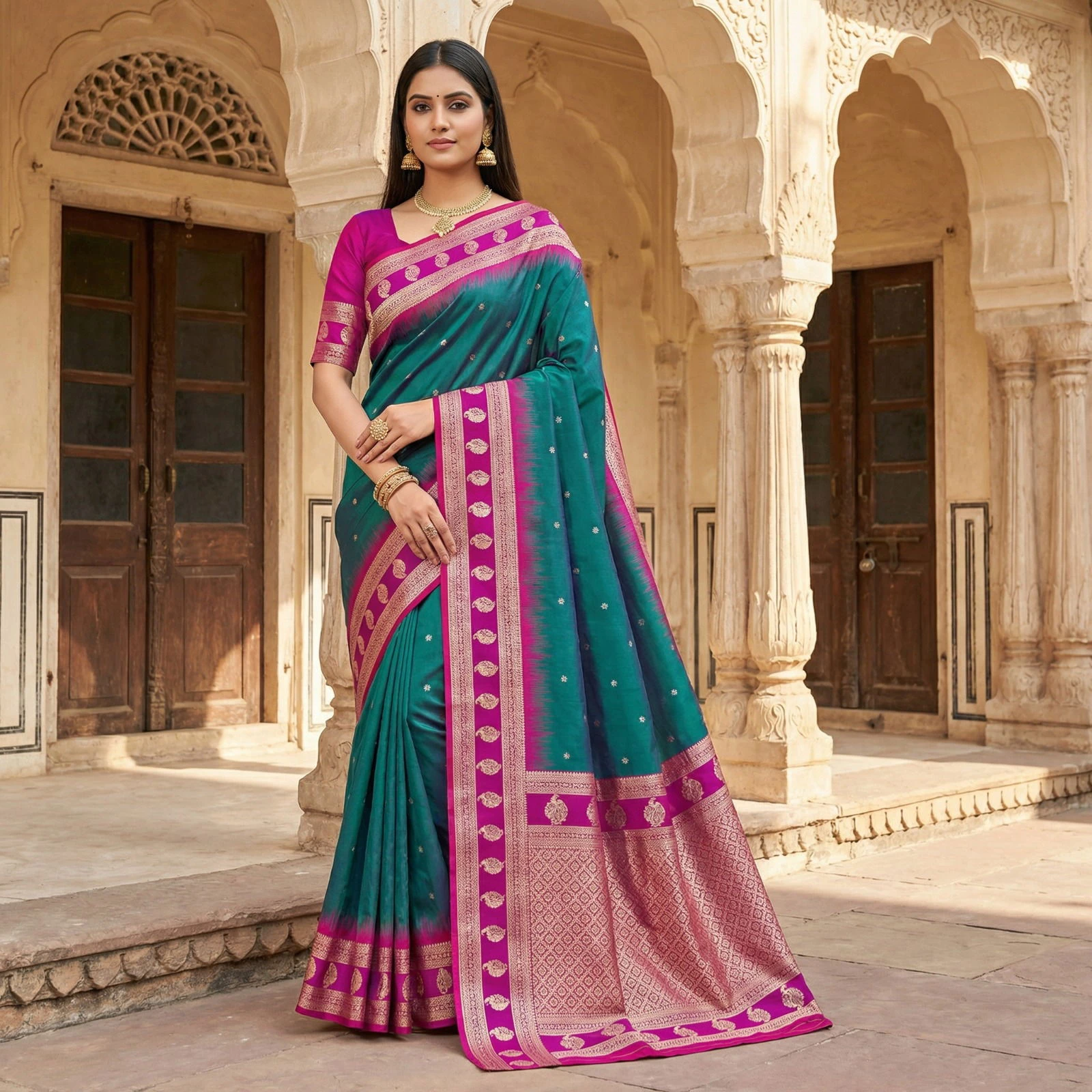 Mb 188 Soft Banarasi Silk Zari Butti Weaving Saree Collection