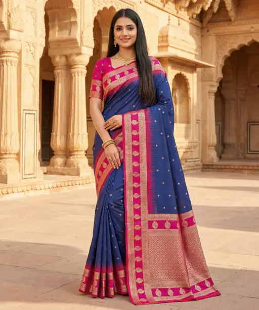 Mb 188 Soft Banarasi Silk Zari Butti Weaving Saree Collection