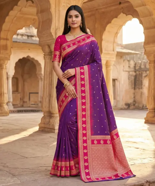Mb 188 Soft Banarasi Silk Zari Butti Weaving Saree Collection