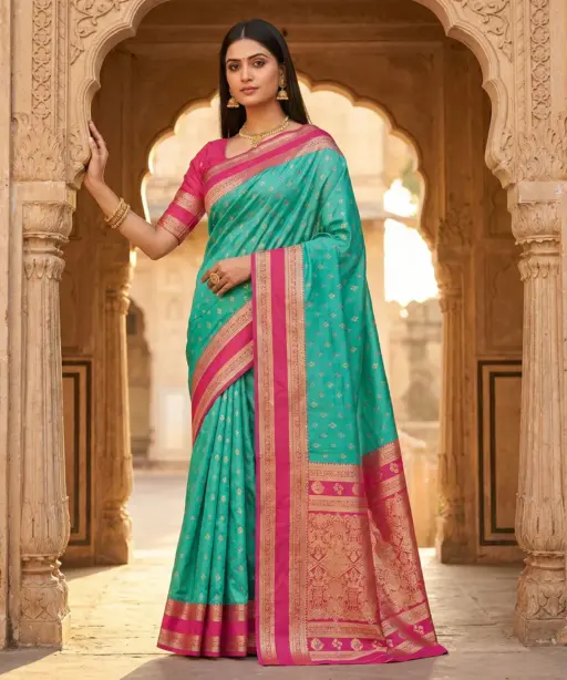 Mb 3326 Banarasi Silk Zari Weaving Traditional Saree Collection