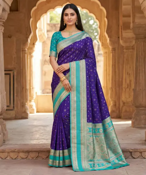 Mb 3326 Banarasi Silk Zari Weaving Traditional Saree Collection