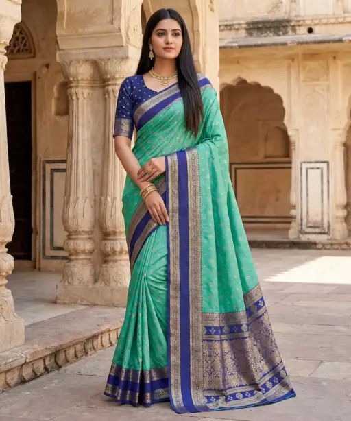 Mb 3326 Banarasi Silk Zari Weaving Traditional Saree Collection