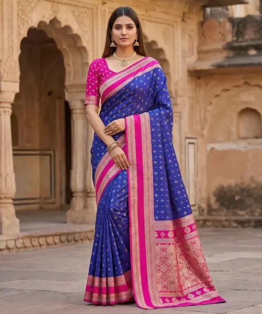 Mb 3326 Banarasi Silk Zari Weaving Traditional Saree Collection