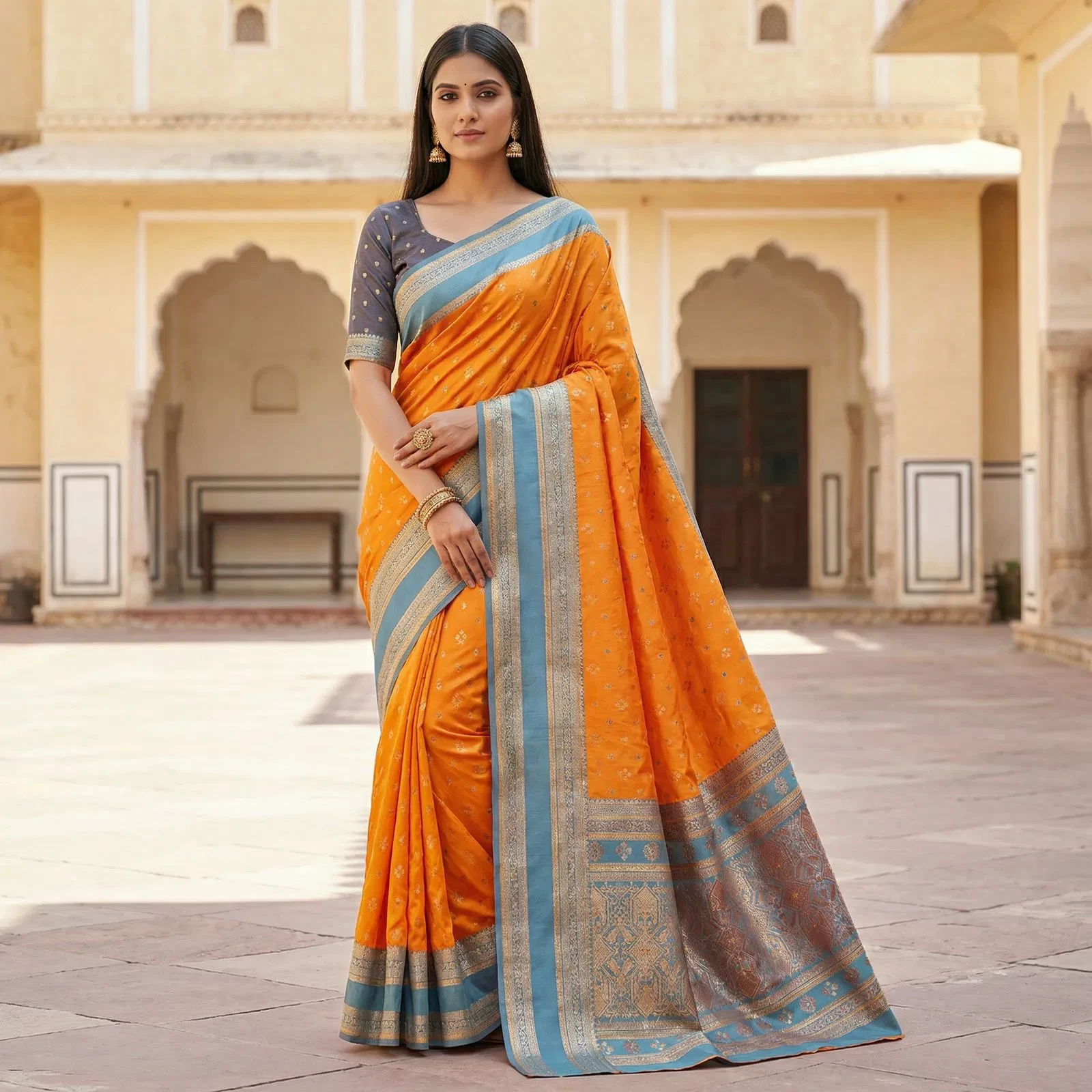 Mb 3326 Banarasi Silk Zari Weaving Traditional Saree Collection