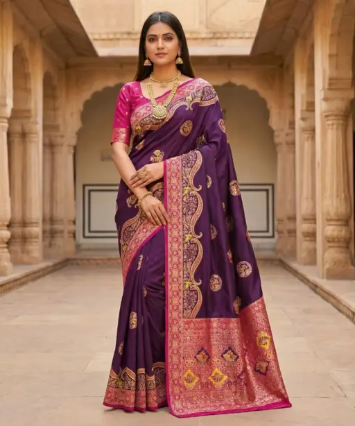 Mb 50 Pasmina Paithani Silk Paisley Work Saree Collection