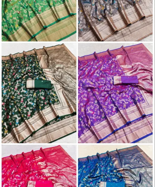Mb 548 Soft Banarasi Silk Zari Weaving Saree Collection