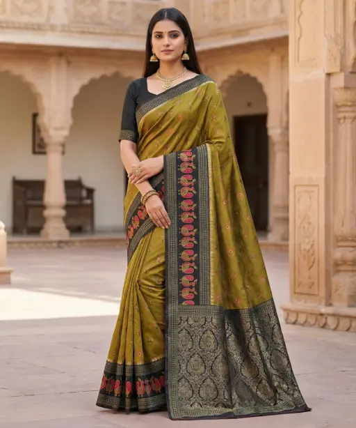 Mb 6134 Silk Blend Pochampalli Ikkat Saree Collection