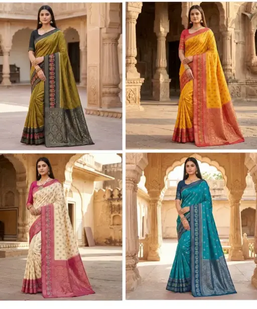 Mb 6134 Silk Blend Pochampalli Ikkat Saree Collection