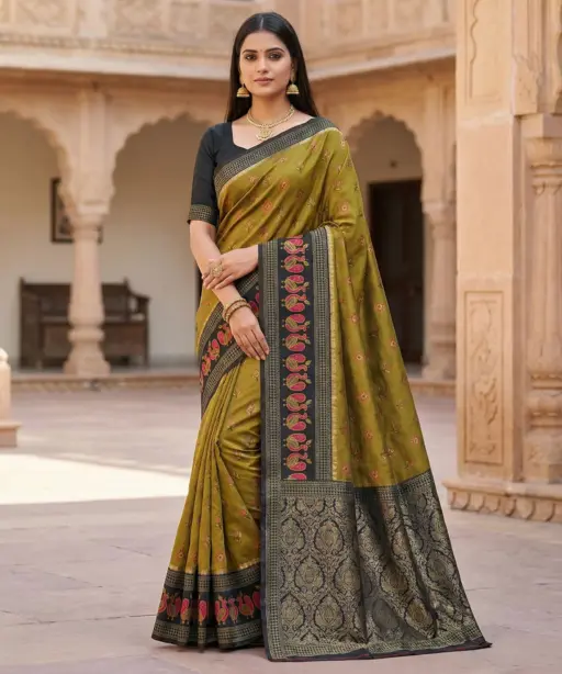 Mb 6134 Silk Blend Pochampalli Ikkat Saree Collection