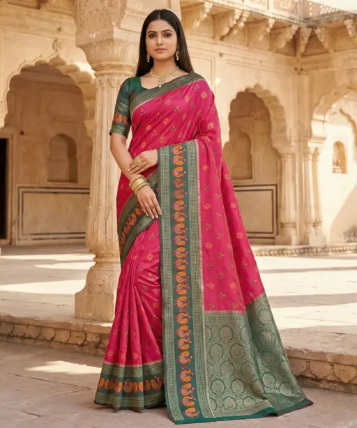 Mb 6134 Silk Blend Pochampalli Ikkat Saree Collection