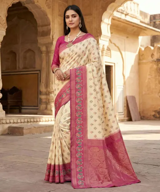 Mb 6134 Silk Blend Pochampalli Ikkat Saree Collection
