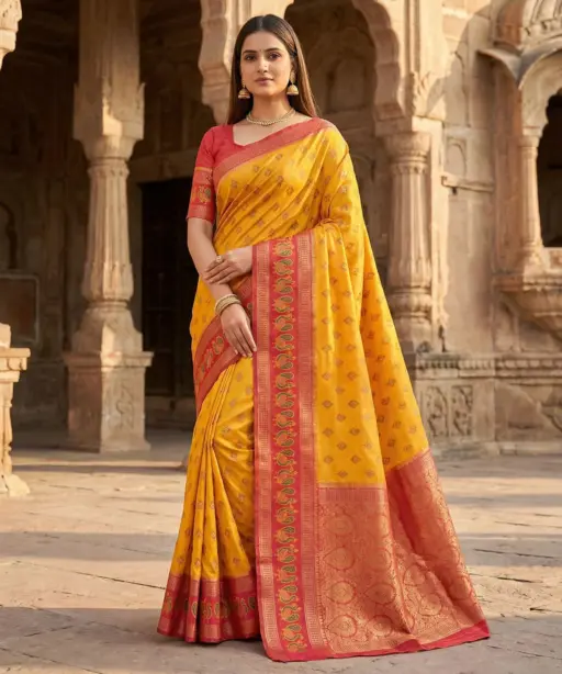 Mb 6134 Silk Blend Pochampalli Ikkat Saree Collection