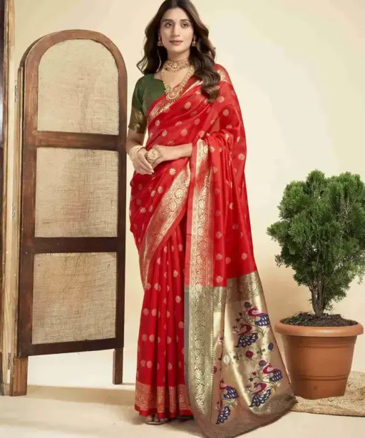 P 205 Silk Woven Work Festival Wear Saree Collection