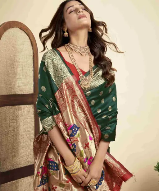 P 205 Silk Woven Work Festival Wear Saree Collection