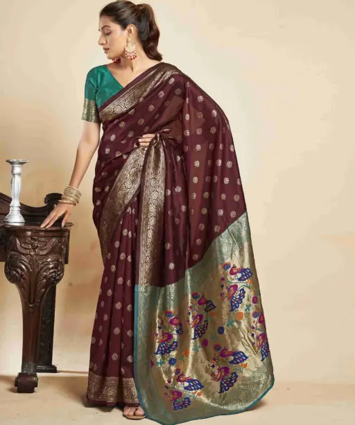 P 205 Silk Woven Work Festival Wear Saree Collection