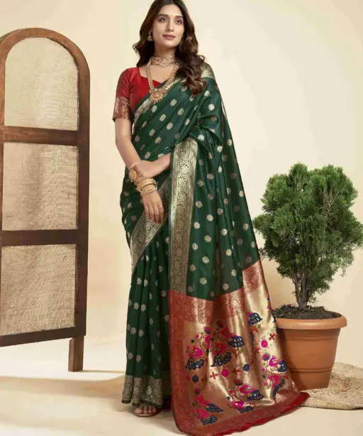 P 205 Silk Woven Work Festival Wear Saree Collection