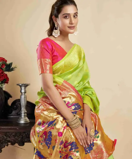 P 205 Silk Woven Work Festival Wear Saree Collection