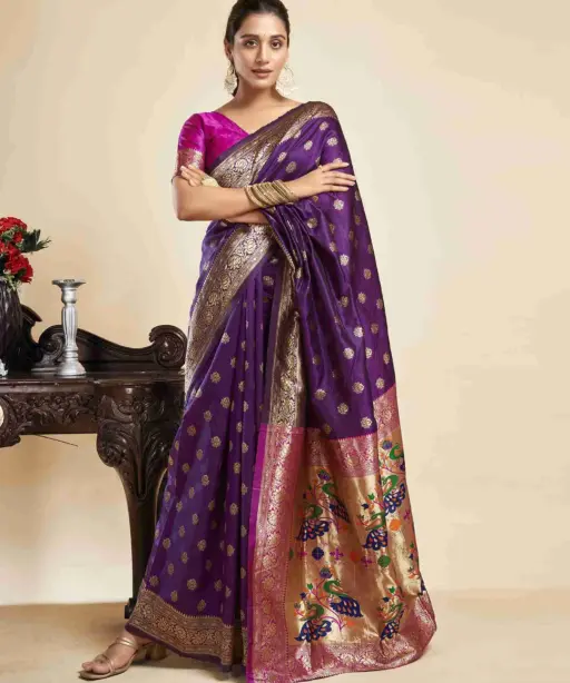 P 205 Silk Woven Work Festival Wear Saree Collection