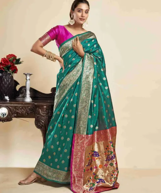 P 205 Silk Woven Work Festival Wear Saree Collection