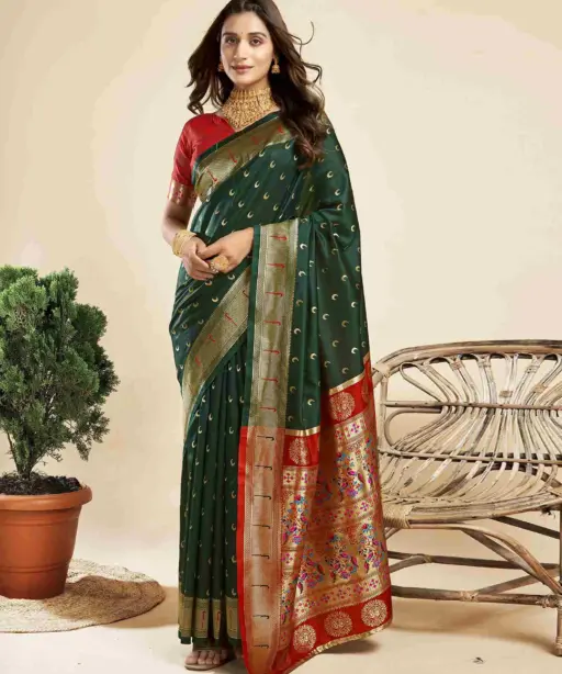 P 206 Silk Woven Work Traditional Wear Saree Collection