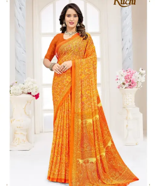 Ruchi Star Chiffon 227 Chiffon Printed Casual Wear Saree Collection