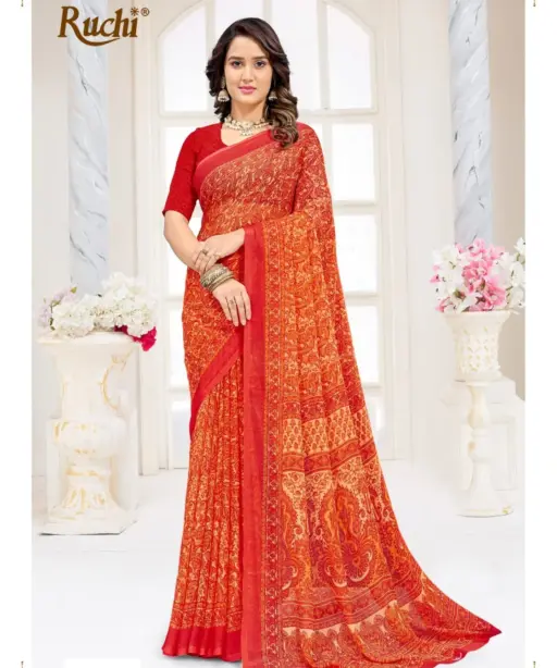 Ruchi Star Chiffon 227 Chiffon Printed Casual Wear Saree Collection