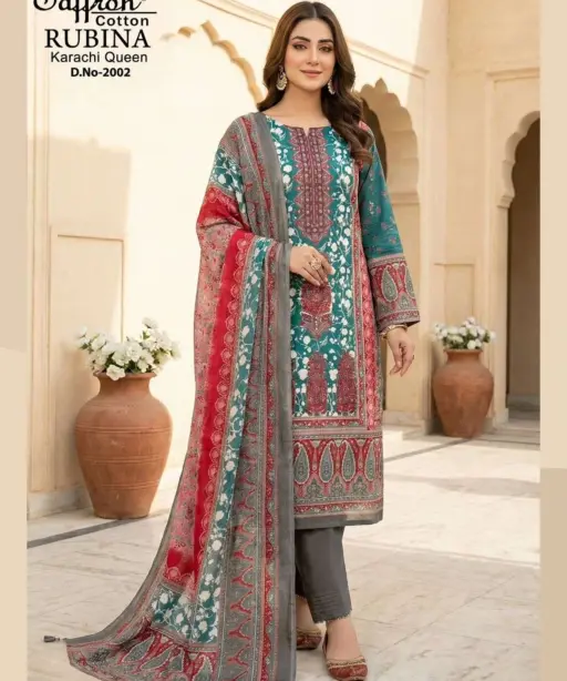 Saffron Cotton Rubina Karachi Queen Vol 2