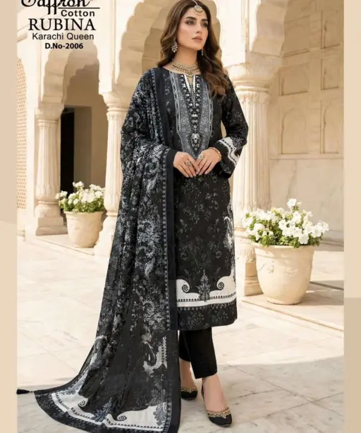 Saffron Cotton Rubina Karachi Queen Vol 2