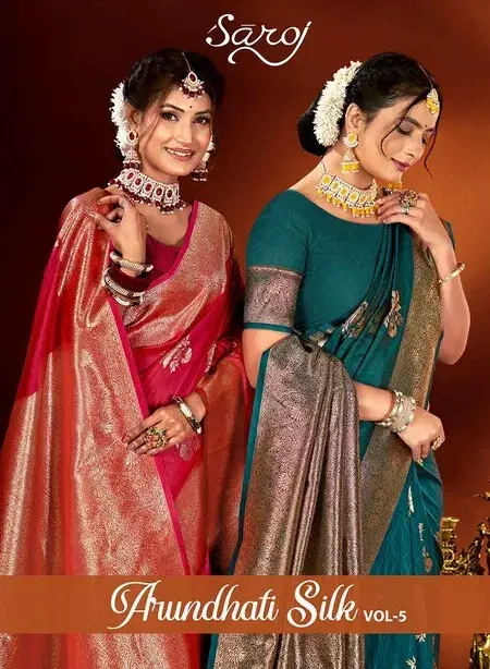 Saroj Arundhati Silk Vol 5 Rich Pallu Festival Wear Stylish Saree