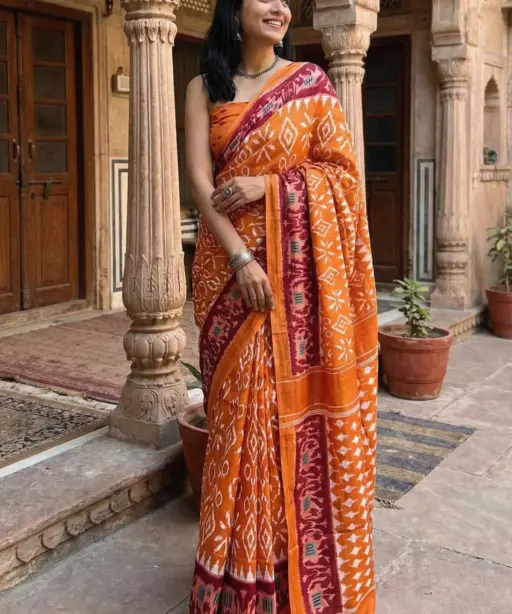 Scdf Bagru K Fancy Cotton Casual Wear Saree Collection