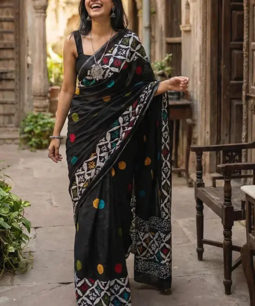 Scdf Bagru K Fancy Cotton Casual Wear Saree Collection