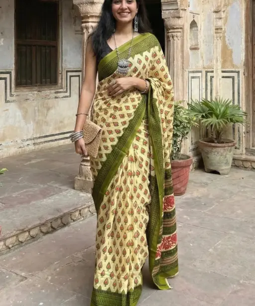 Scdf Bagru K Fancy Cotton Casual Wear Saree Collection